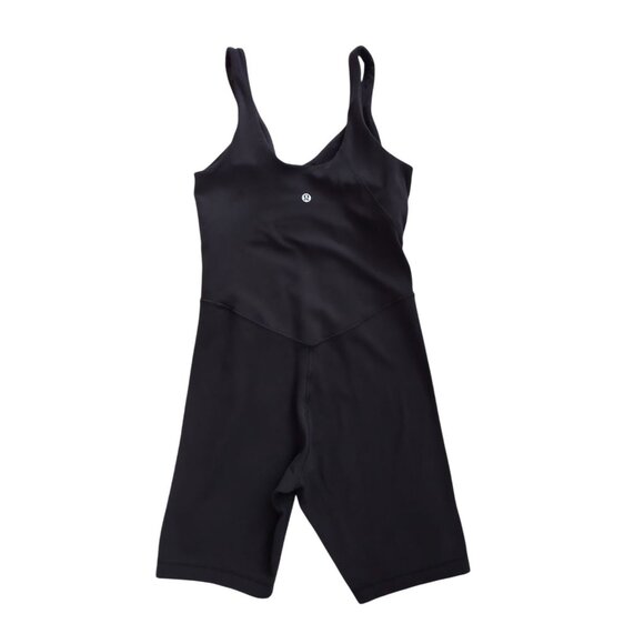 Lululemon ALIGN Black Nulu One-Piece 8" Bodysuit w/ Padded Shelf Bra Sz 6 - Picture 2 of 7